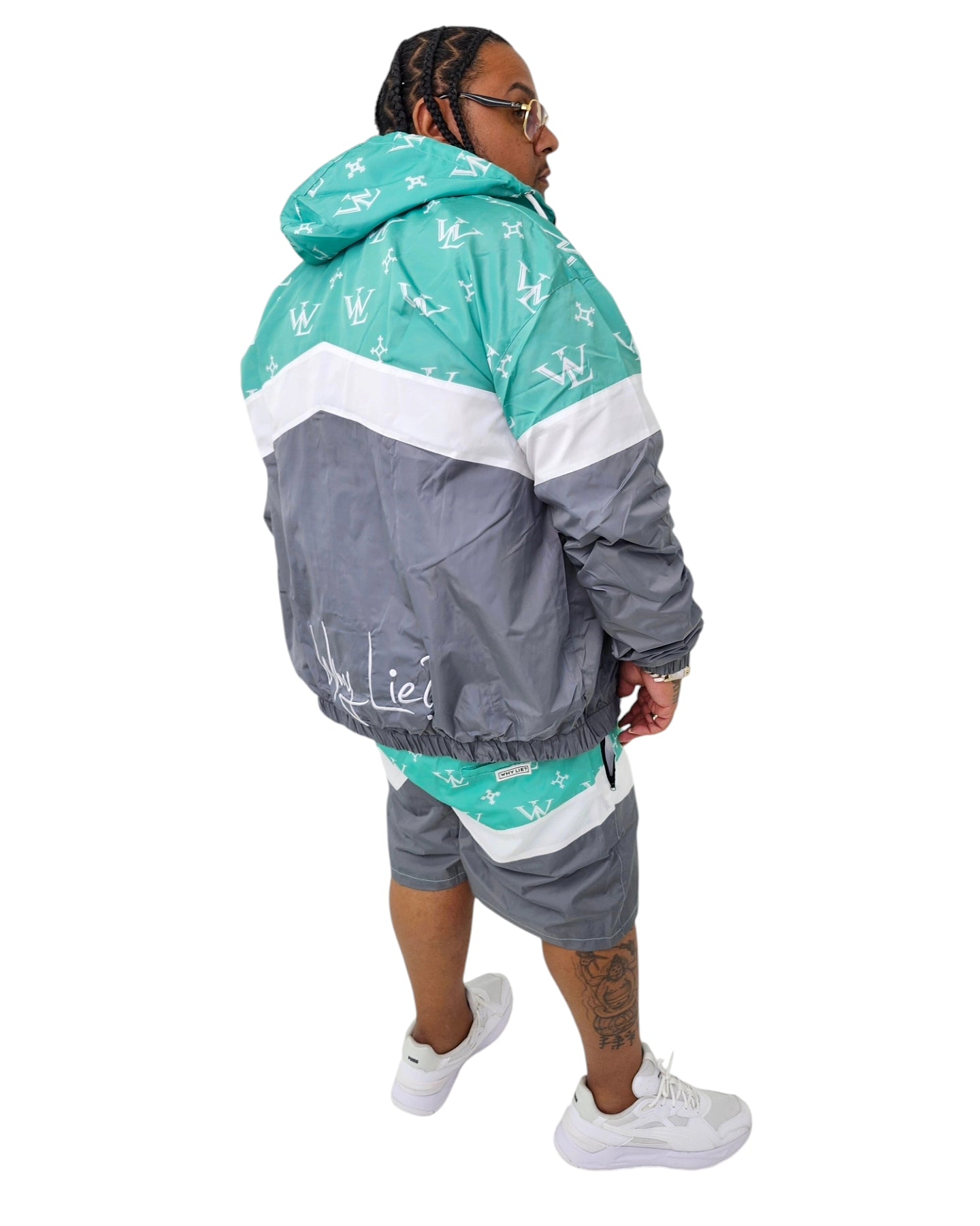 Windbreaker (Turquoise/Wht/Grey)