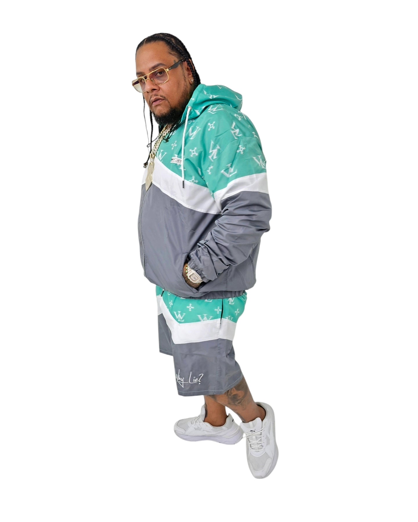 Windbreaker (Turquoise/Wht/Grey)
