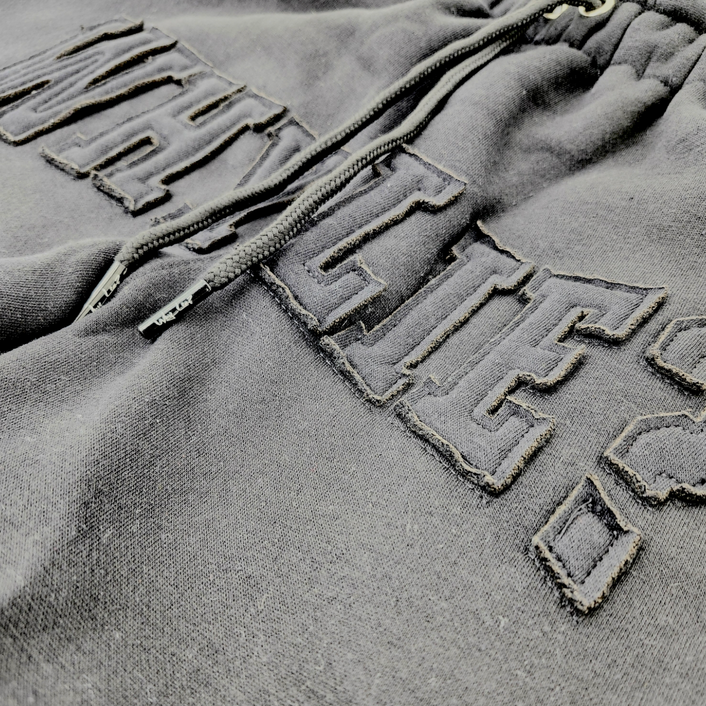 Black Sweatsuit w/Black Distress Logos