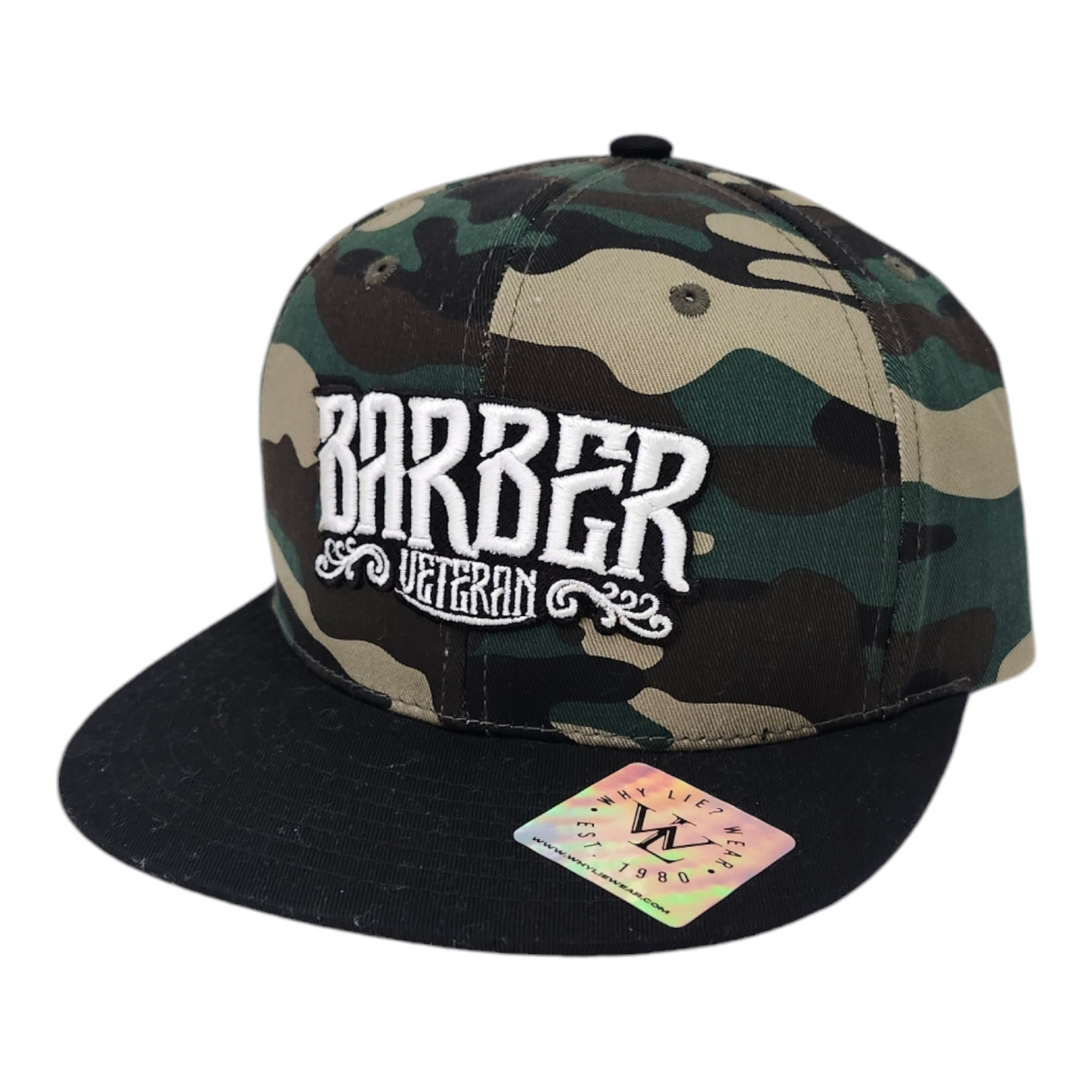 Barber Veteran Snapback Army/White
