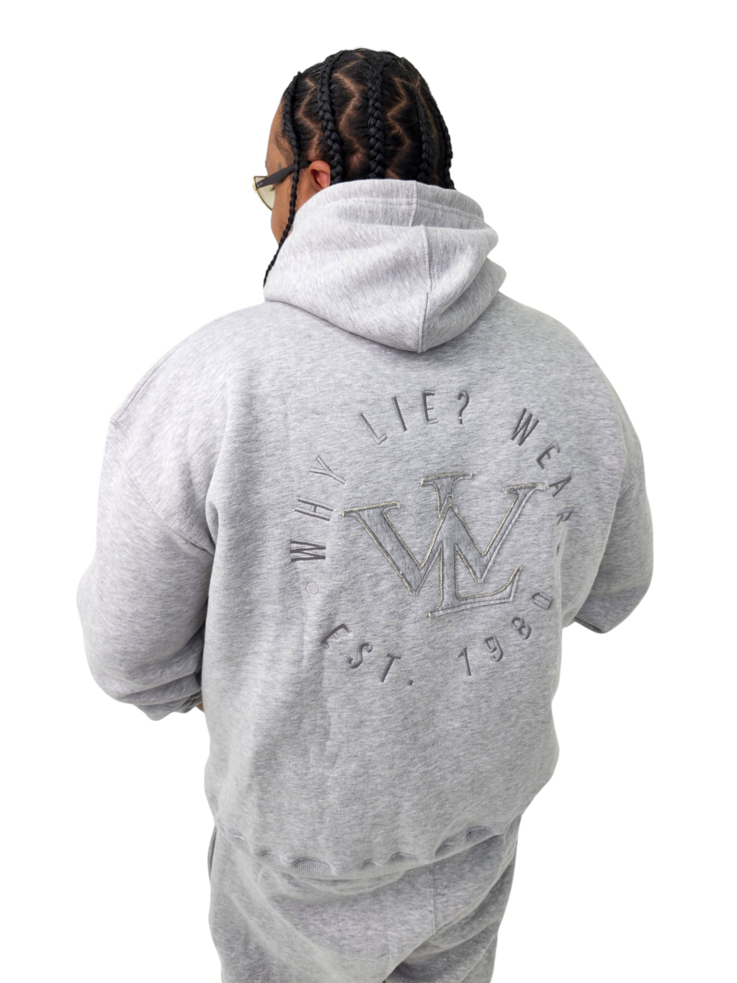 Grey Sweatsuit w/Grey Distress Logos