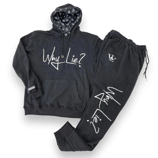 Why Lie? Signature Sweatsuit (BLK)