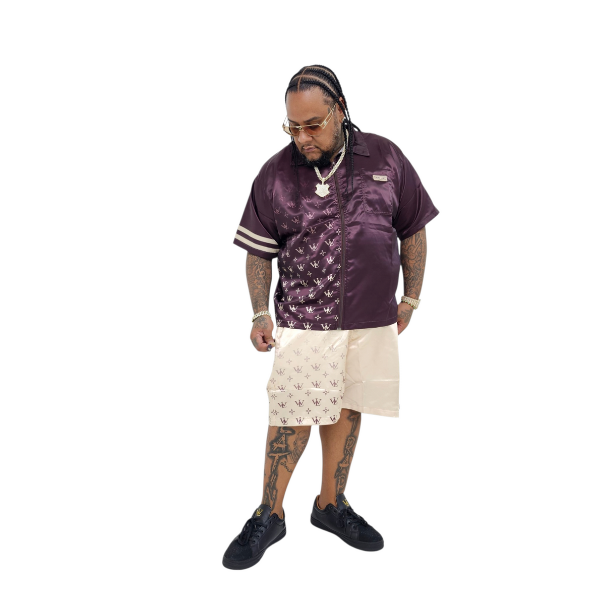 Silk Set (Dark Burgundy/Tan)