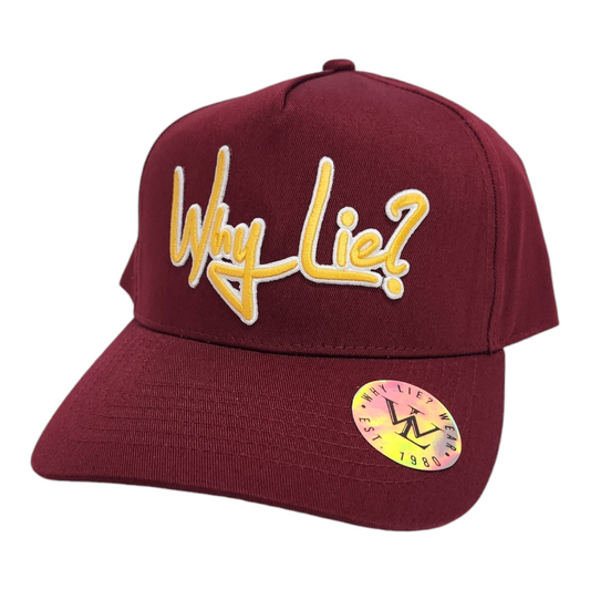 Burgundy/Yellow 5 Panel Hat