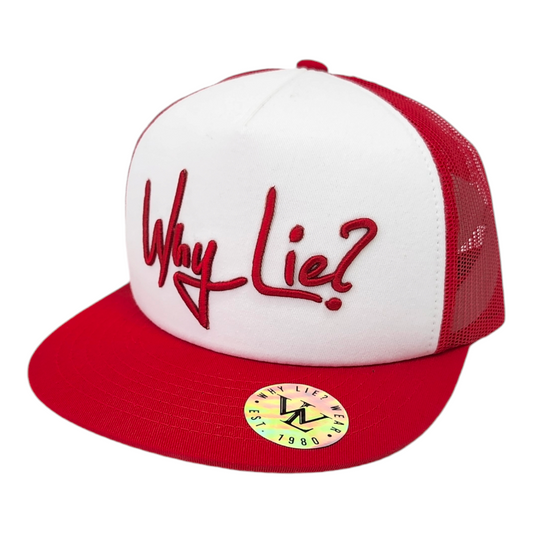 Red/White Flat Brim Foam Trucker